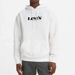Levi’s Men’s Modern Vintage Graphic Relaxed Fit White Fleece Hoodie, XXL